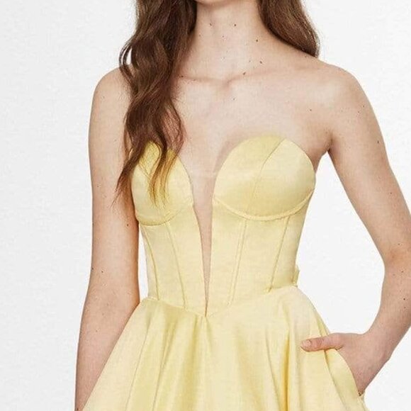 NWT Angela & Alison 91071 Evening Dress Yellow size 10 - Picture 4 of 5